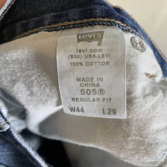 Vintage Levis 505 Jeans Mens 44x29 Blue Regular Fit Straight Denim Medium Wash - Picture 12 of 13